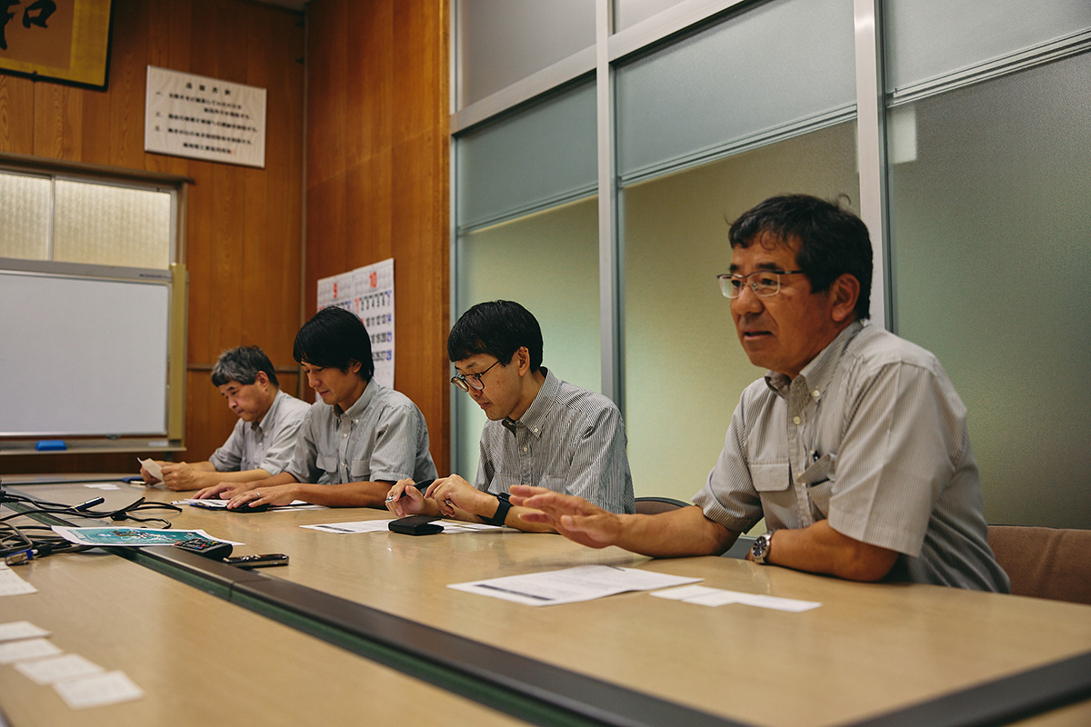 播州織工業協同組合 松田 博仁さん／廣田 直紀さん／藤本 久夫さん／宇高 辰弥さん